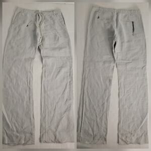 Guess Linen Pants Sz 25x33 Straight Wide Leg Boho Relaxed Euro Summer
